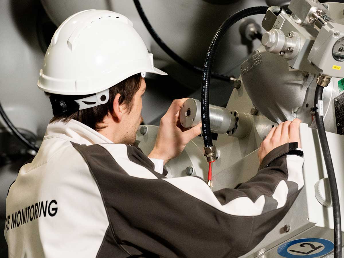 Engineers check the condition of a switchgear