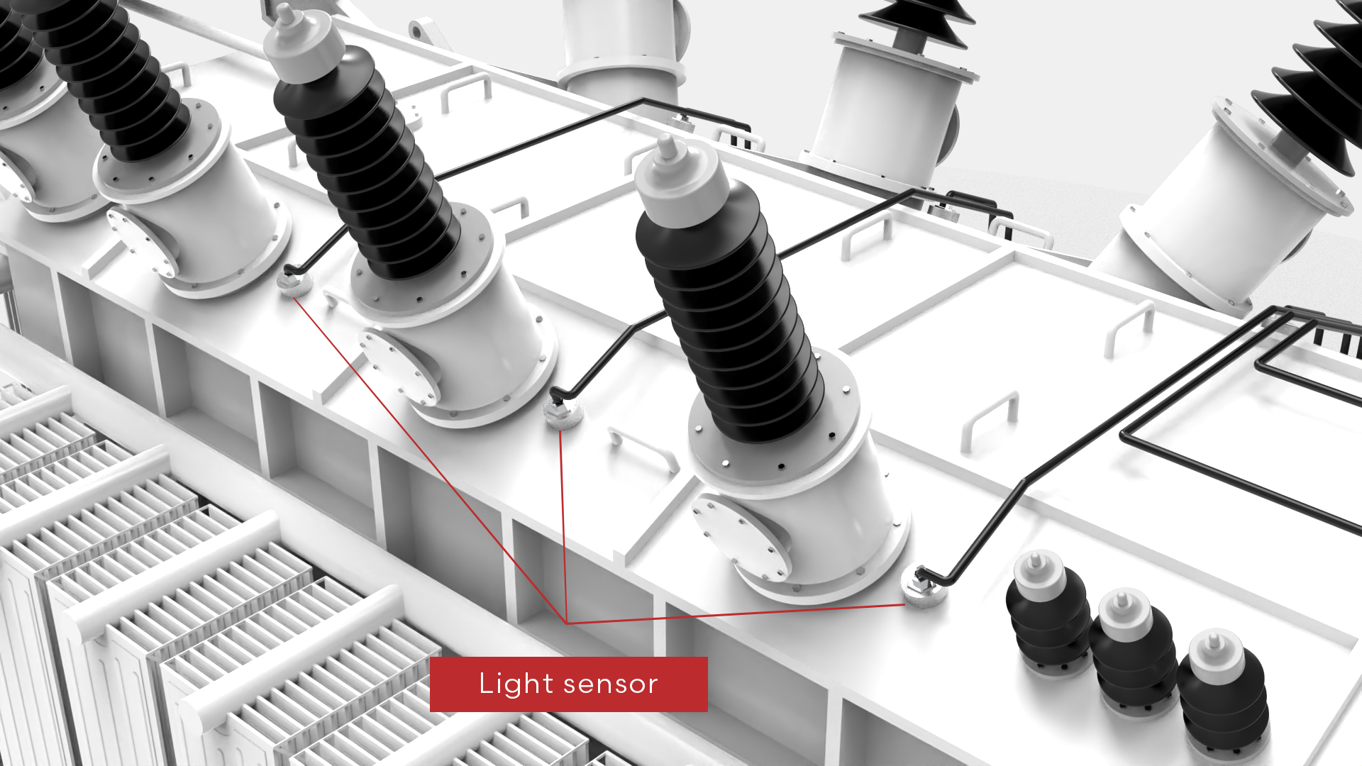 Light sensor installed on a transformer